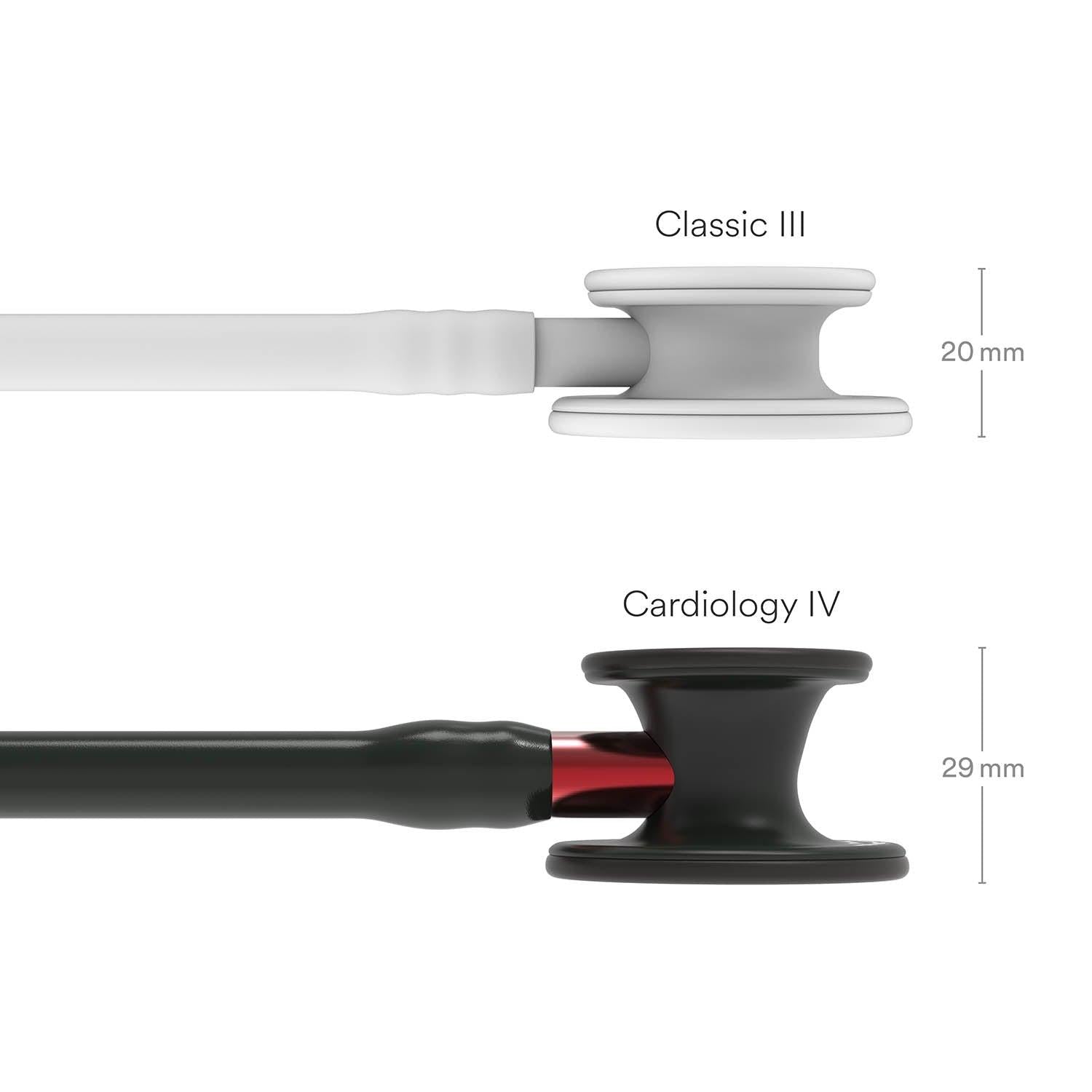 Littmann Cardiology IV Diagnostic Stethoscope: Black & Black - Red Stem 6200