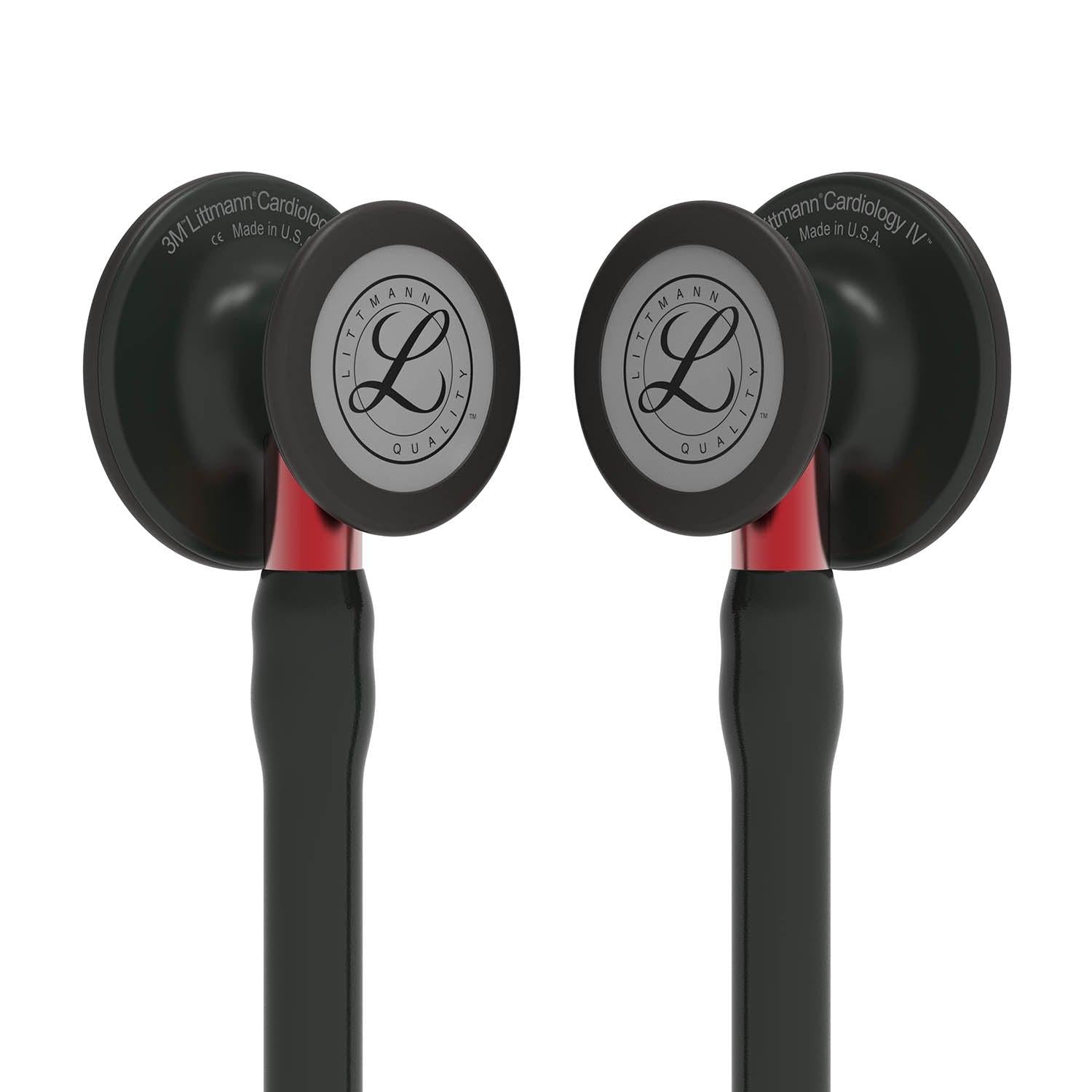 Littmann Cardiology IV Diagnostic Stethoscope: Black & Black - Red Stem 6200