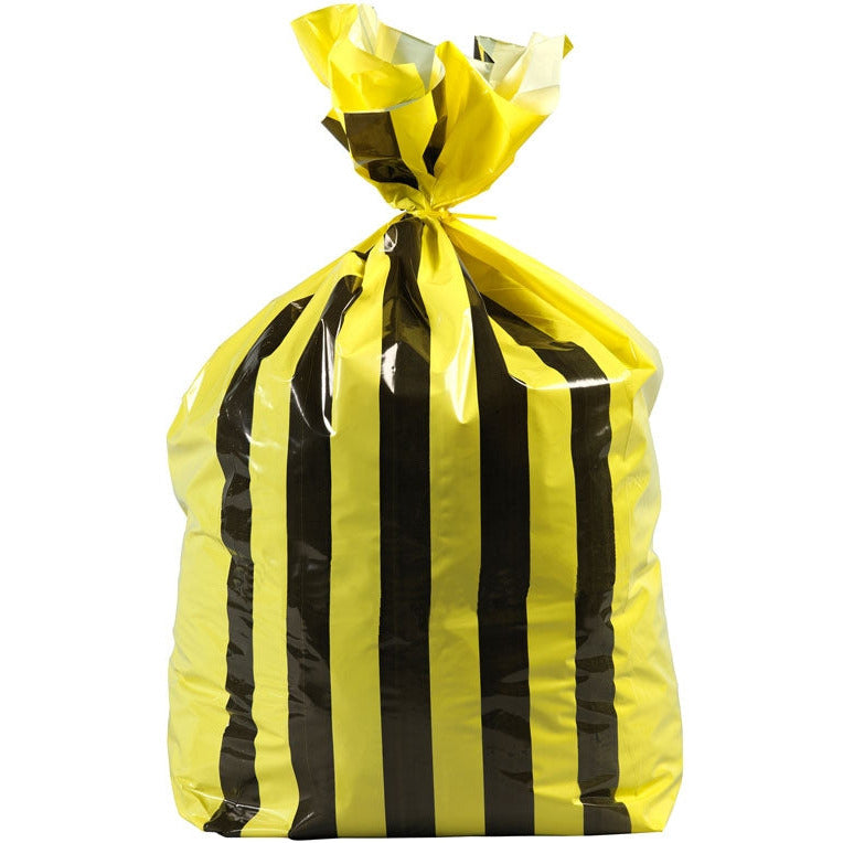 20L Small Tiger Stripe Polythene Offensive Waste Bags - 1 Roll of 50