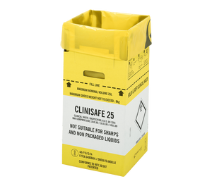 25 Litre Clinisafe Yellow Cardboard Carton x 10