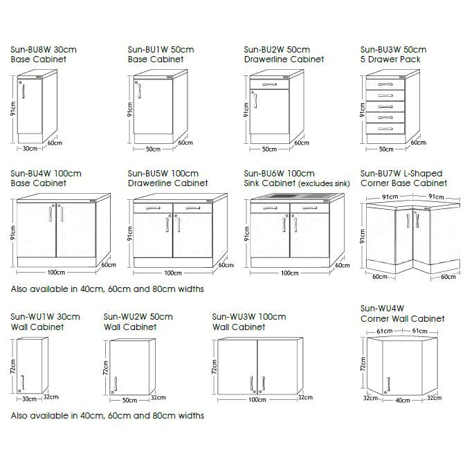 30cm Base Cabinet - White (High Gloss)