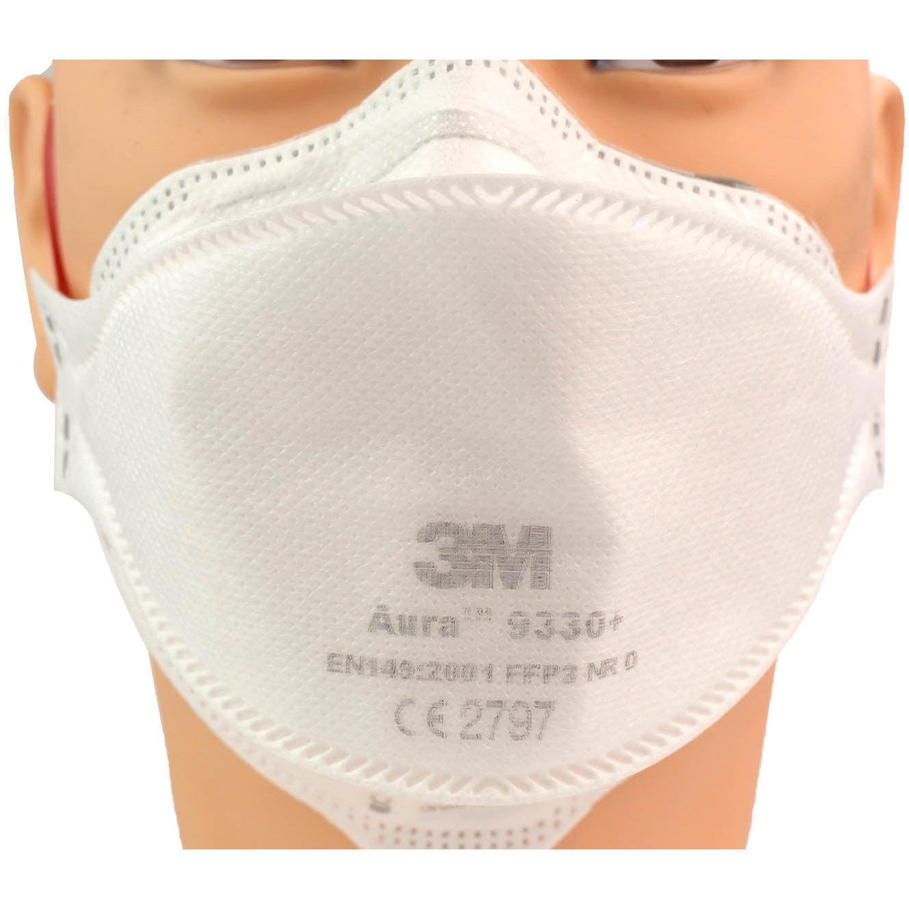 3M Aura 9330+ Respirator Type FFP3 Respirator Face Mask - Unvalved