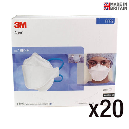 3M™ 1862+ Aura™ FFP2 [+IIR] Healthcare Respirator Mask x 20