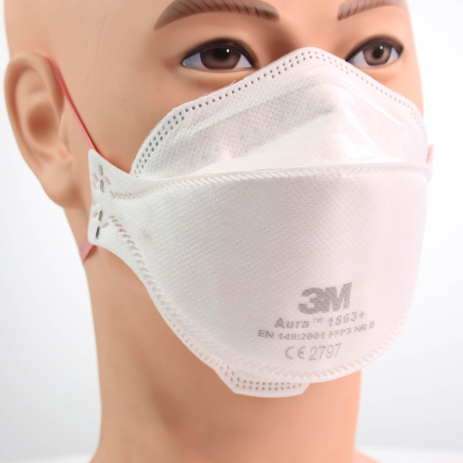 3M™ 1863+ Aura™ Disposable Healthcare Respirator, FFP3 +IIR - Box of 20