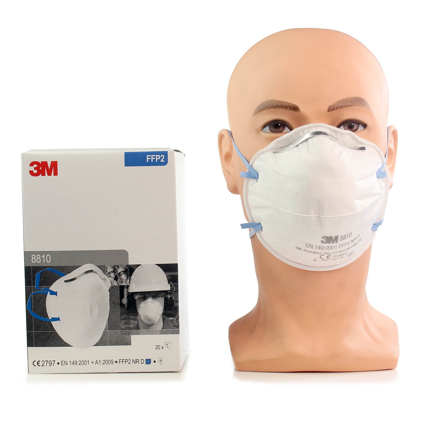 3M™ Particulate Respirator Face Mask FFP2 Unvalved - 8810 - Box of 20