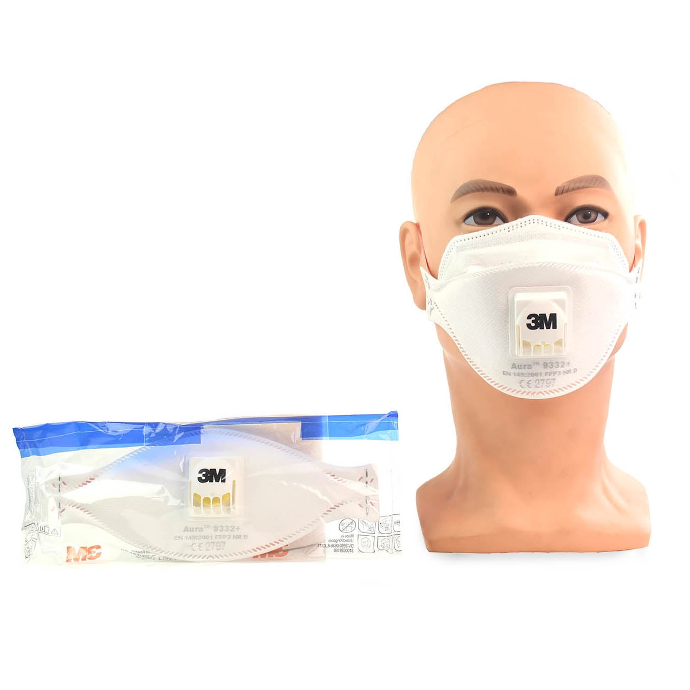 3M™ Particulate Respirator Face Mask FFP3 Valved - 9332+ - SINGLE