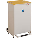 50 Litre Kendal Waste Bin with Solid Body, Yellow Lid