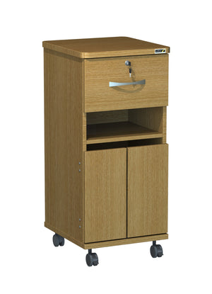 Axis Bedside Locker - Locking Top Draw - Middle Shelf - Bottom Doors