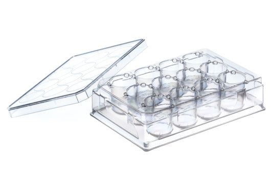 THINCERT PLATE, 12 WELL, PS, LID, STERILE
