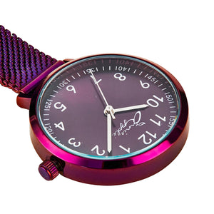 Annie Apple Nurses Fob Watch - Meraki - Silver/Purple - Mesh - 35mm