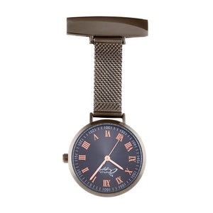 Annie Apple Nurses Fob Watch - Meraki - Rose Gold/Gunmetal - Mesh - 35mm