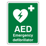 AED Emergency Defibrillator Sign