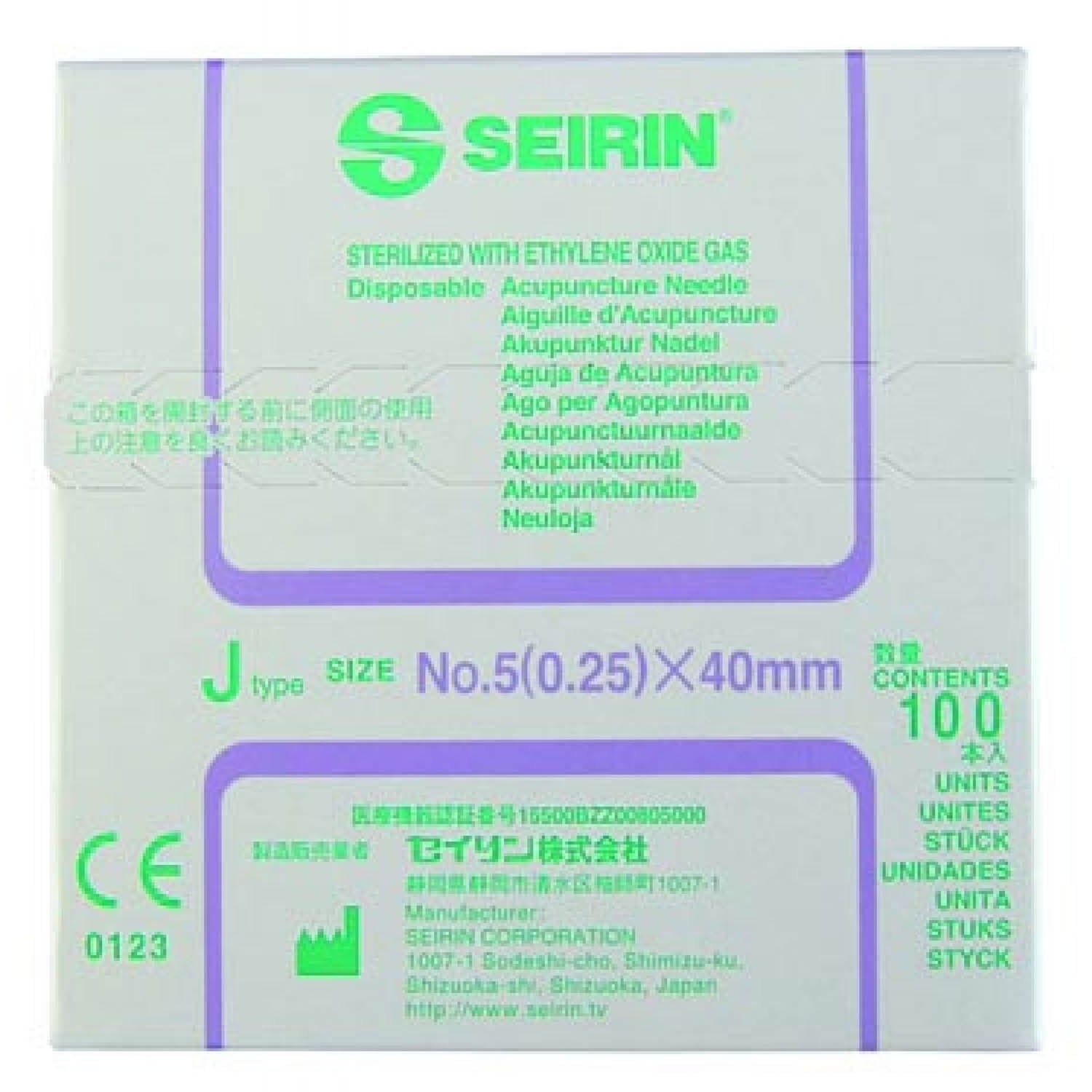 Acupuncture Needle Seirin J 30mm x 0.16mm Box 100