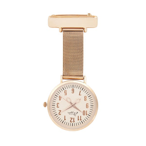 Annie Apple Nurses Fob Watch - Aurora - Rose Gold - Mesh - 35mm