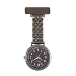 Annie Apple Nurses Fob Watch - Aurora - Rose Gold/Gunmetal - Link - 35mm