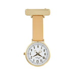 Annie Apple Nurses Fob Watch - Aurora - White/Gold/Tan - Leather - 35mm