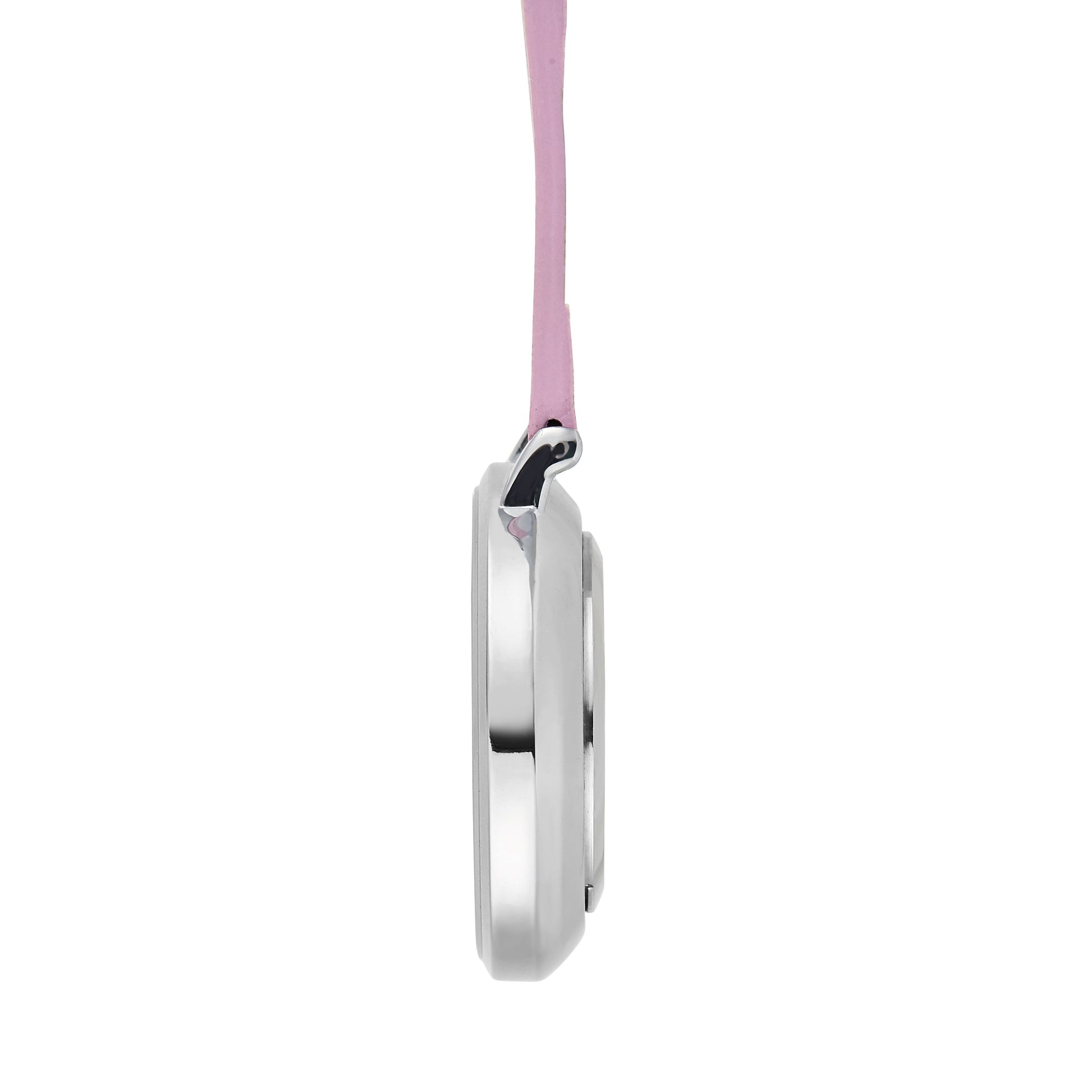 Annie Apple Nurses Fob Watch - Aurora - White/Silver/Pink - Leather - 35mm