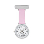 Annie Apple Nurses Fob Watch - Aurora - White/Silver/Pink - Leather - 35mm