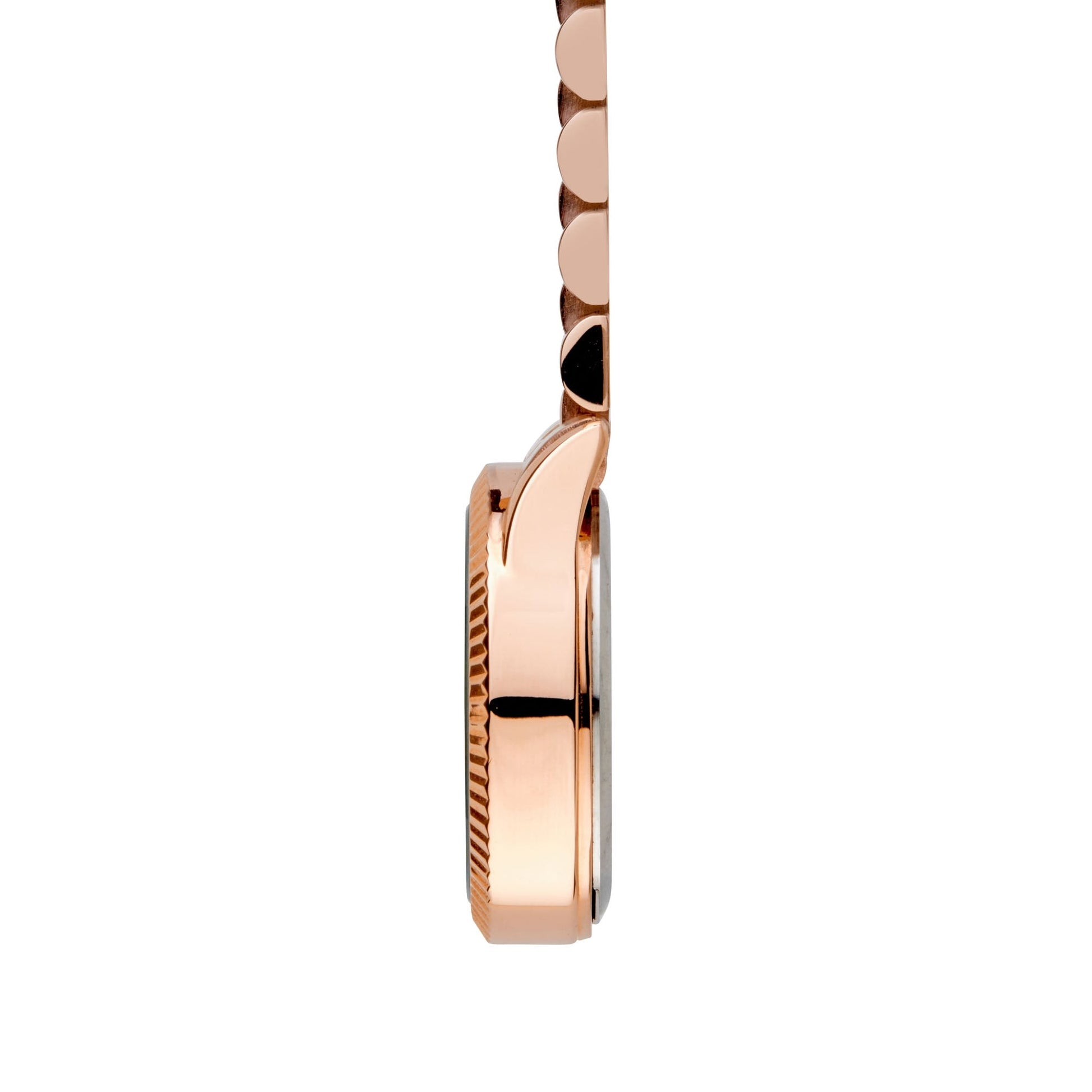 Annie Apple Nurses Fob Watch - Callista - Blue/Rose Gold - Link - 35mm