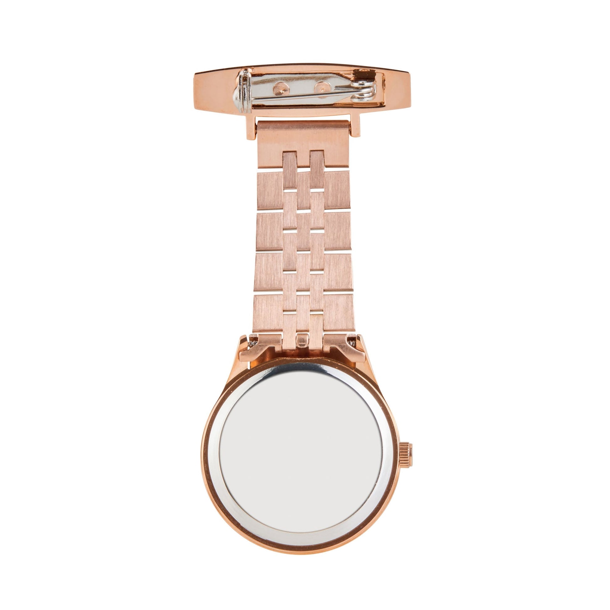 Annie Apple Nurses Fob Watch - Callista - Blue/Rose Gold - Link - 35mm