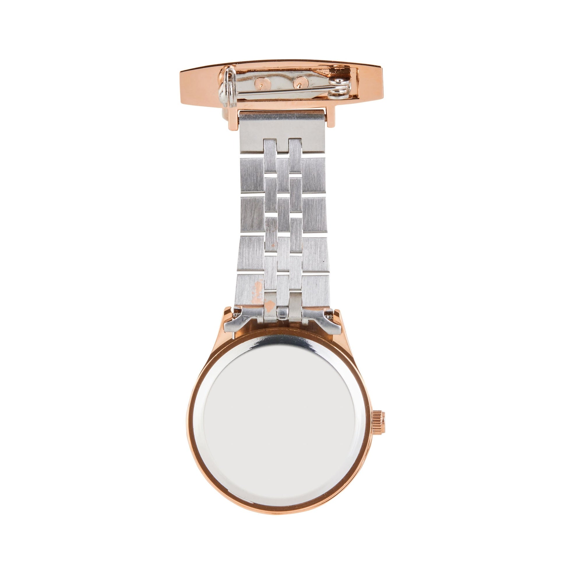 Annie Apple Nurses Fob Watch - Callista - Marble/Silver/Rose Gold - Link - 35mm