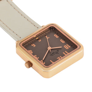 Annie Apple Nurses Fob Watch - Eunoia - Rose Gold/Grey - Leather - 28mm