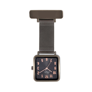 Annie Apple Nurses Fob Watch - Eunoia - Rose Gold/Gunmetal - Mesh - 28mm