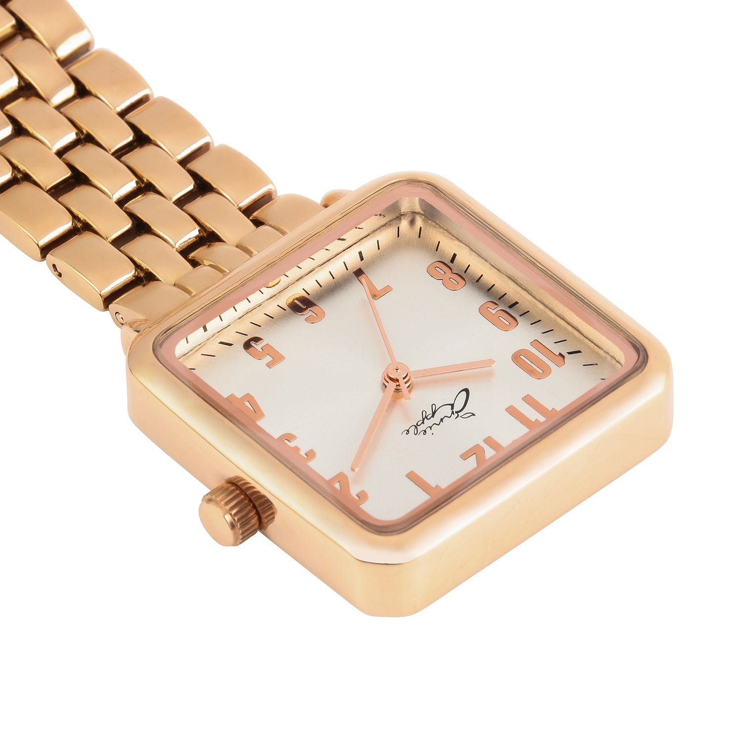 Annie Apple Nurses Fob Watch - Eunoia - Silver/Rose Gold - Link - 28mm