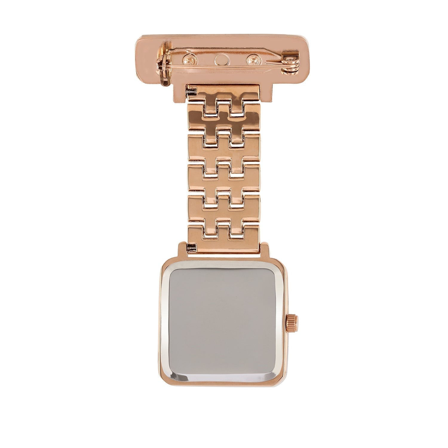 Annie Apple Nurses Fob Watch - Eunoia - Silver/Rose Gold - Link - 28mm