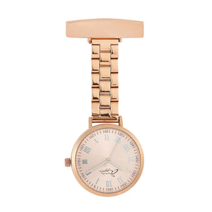 Annie Apple Nurses Fob Watch - Meraki - Silver/Rose Gold - Link - 35mm