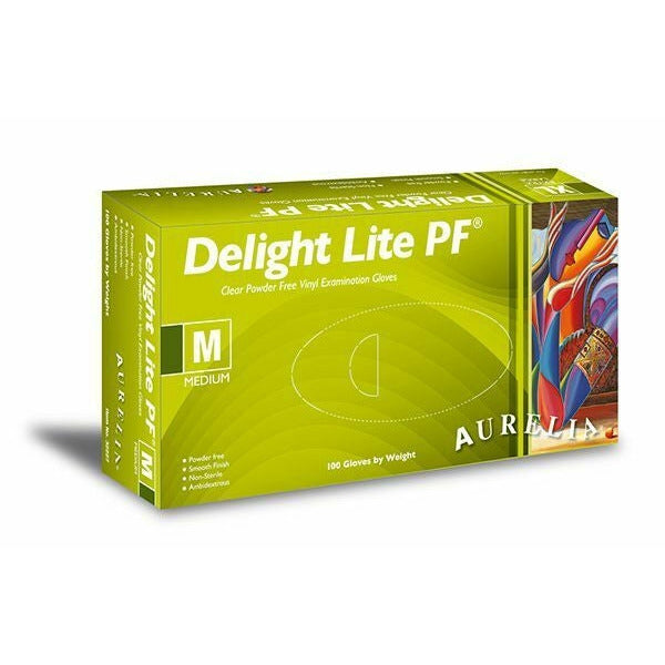 Aurelia Delight Lite Clear Powder Free Vinyl Gloves - Extra Large - Box of 100