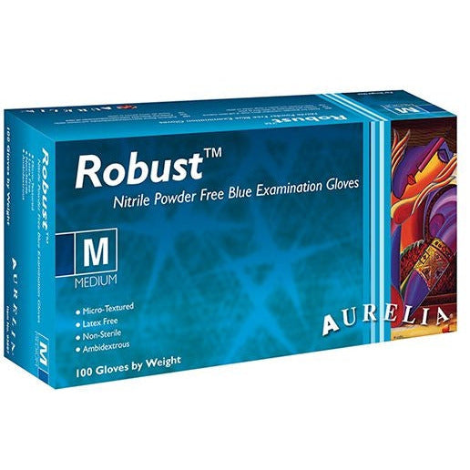 Aurelia Robust Nitrile Powder Free Gloves - Large - Pack of 100