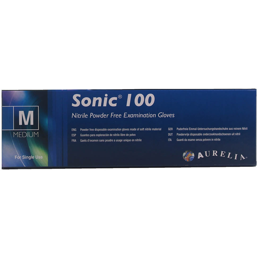 Aurelia Sonic 100 Extra Large Blue Nitrile Powder-Free Examination Gloves - Non Sterile - (100)