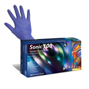 Aurelia Sonic 100 Extra Large Blue Nitrile Powder-Free Examination Gloves - Non Sterile - (100)