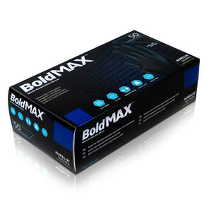 Aurelia® Bold MAX Powder Free Black Nitrile Gloves - Extra Large - Box of 50