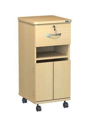 Axis Bedside Locker - Locking Top Draw - Middle Shelf - Bottom Doors