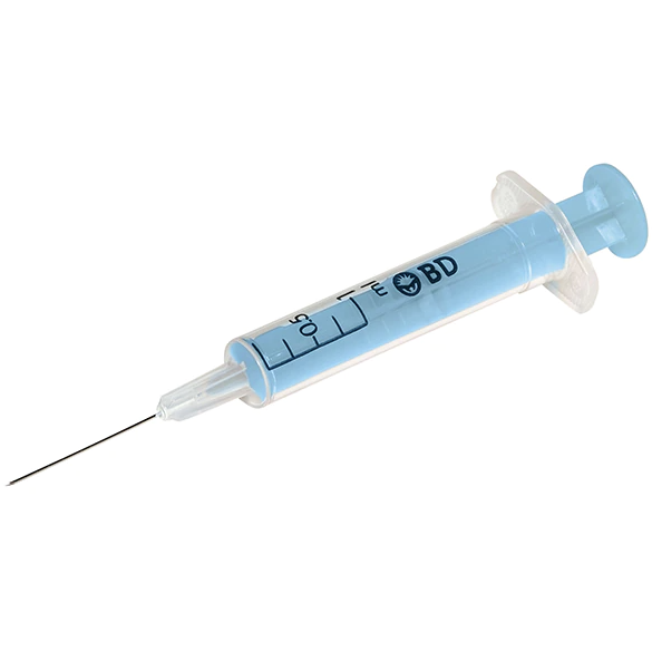 BD Flu+ syringes, 25G, 0.25-1ml, 16mm length, 5/8", Orange , Box of 200