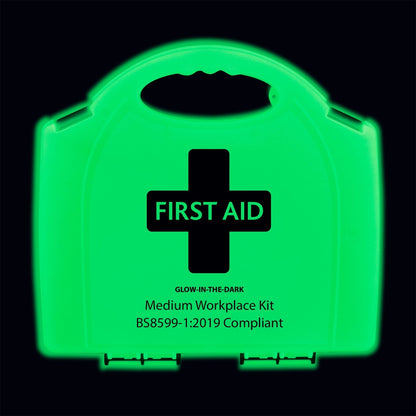 BS8599-1 Medium Workplace First Aid Kit in Glow In The Dark Aura Box - 3401