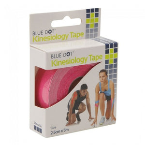 Blue Dot Pink Kinesiology Sports Tape 2.5cm x 5m