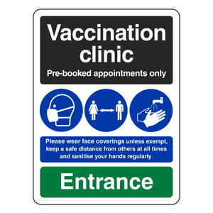 Vaccination Clinic - Entrance Sign