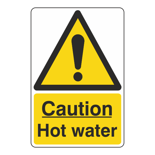 Caution Hot Water Sign