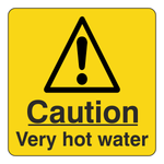 Caution Very Hot Water Sticker Sign