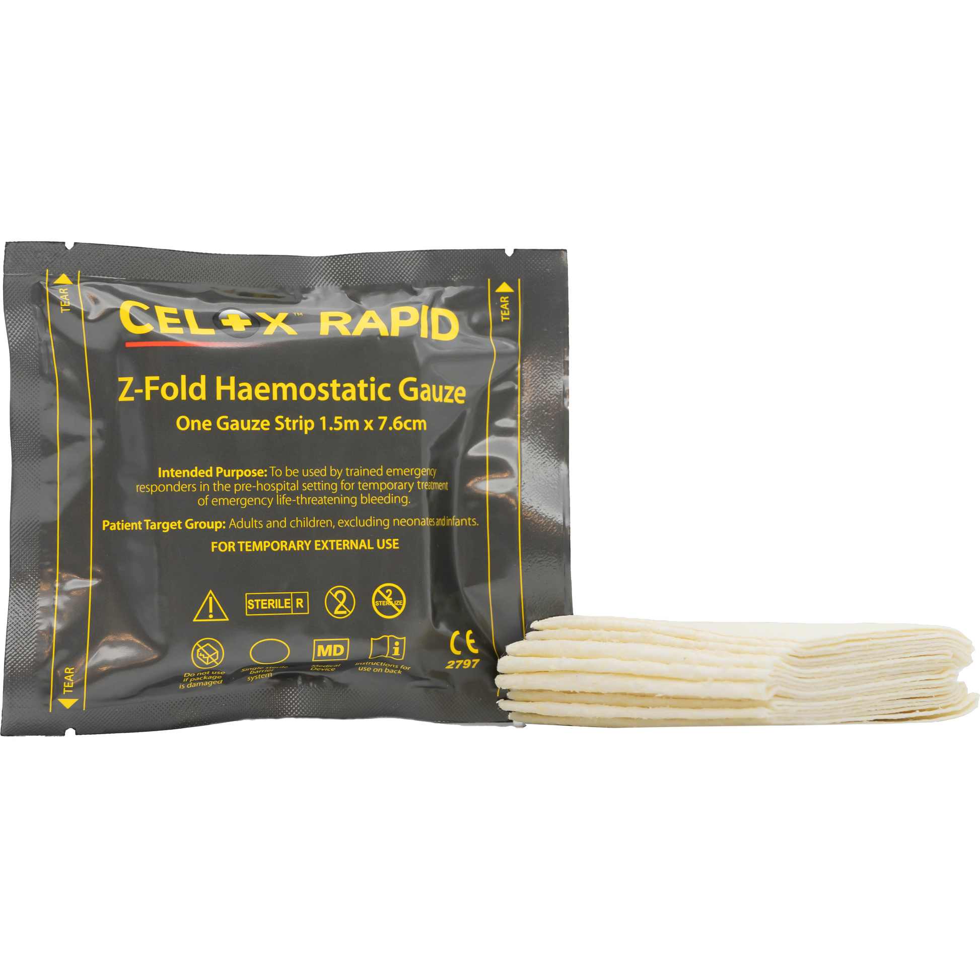 Celox Rapid Haemostatic Gauze - 5ft Z-Fold