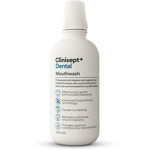 Clinisept+ Dental Mouthwash - 400ml with Integrated Cup (For Home Use)