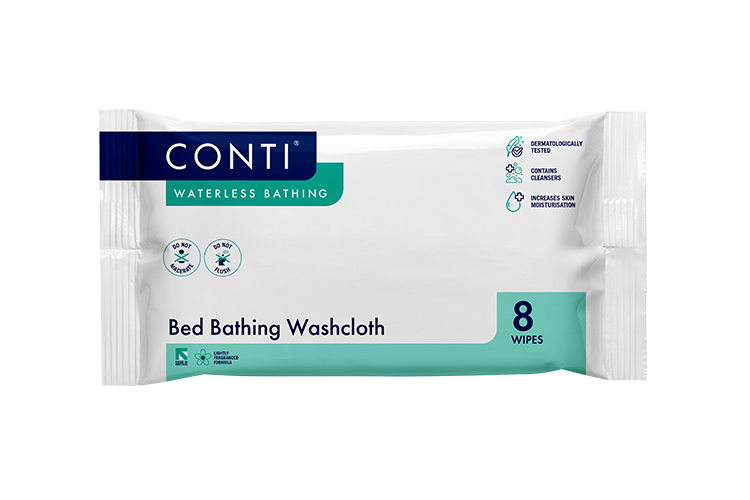 Conti® Bed Bathing Washcloth - Fragrance Free - 8 Cloths