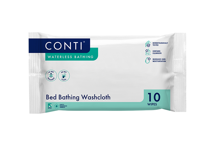 Conti® Bed Bathing Washcloth - Lightly Fragranced - 10 Cloths