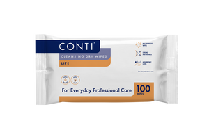 Conti® Cleansing Dry Wipes - Lite (Large, 32 Packs of 100 Wipes)