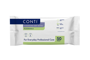 Conti® Large Flushable Cleansing Dry Wipe - 50 Wipes