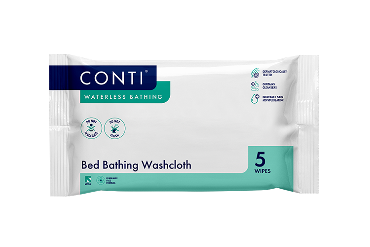 Conti® Maceratable Bed Bathing Washcloth - Fragrance Free - 5 Cloths