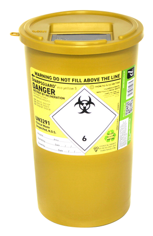 Sharpsguard Yellow 5 Ltr Sharps Bin